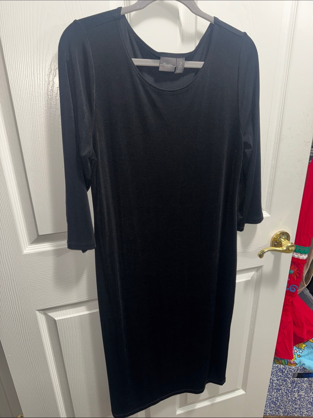 CHICO’S TRAVELERS Black Long Sleeve Midi Dress